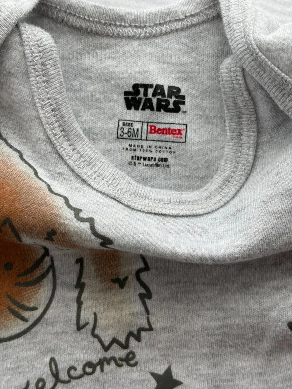 Star Wars Baby Girl Bodysuits 3-6 Months Set of 4 Grogu Leia R2-D2 Yoda Disney
